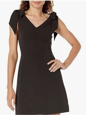 Revolve BCBG Generation- Black Cocktail Dress with Bow Shoulder Detail. Size: 2